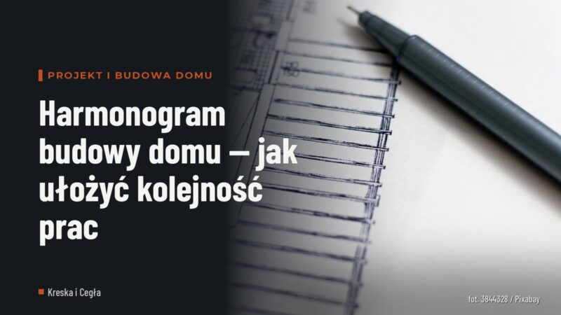 Harmonogram budowy domu — jak ułożyć kolejność prac